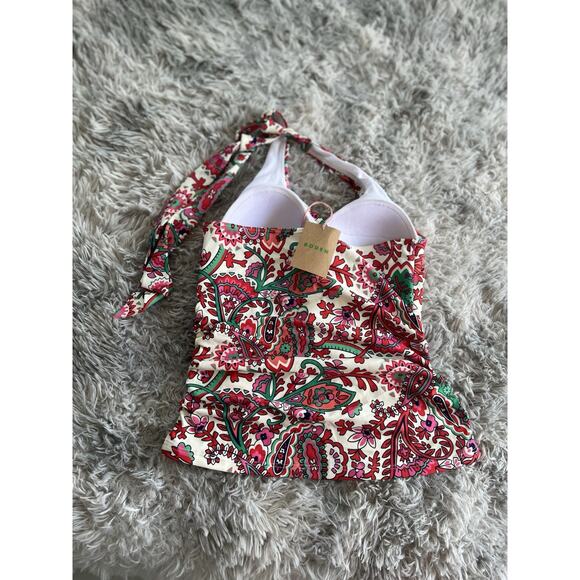 Boden Pink and White Bikini with Ruffled Details - Picture 2 of 7